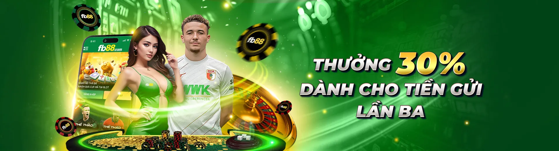 Thưởng Nạp Lại FB88 - Ưu Đãi Hấp Dẫn Cho Thành Viên 2 Thưởng 30% khi nạp lại